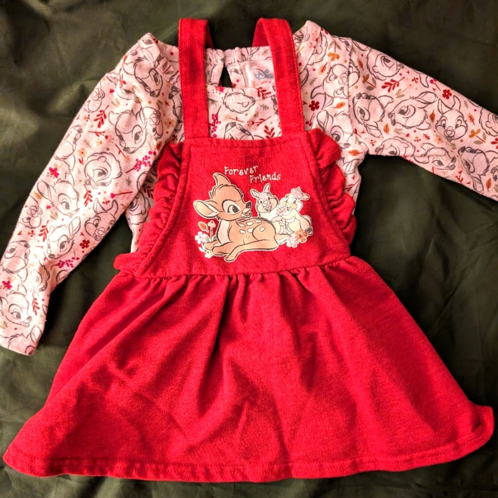 💎5 for $25💎Disney Bambi Dress and Top Set 6-9M